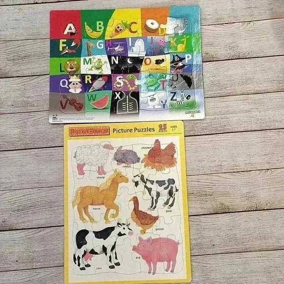 Classic ABC and Farm Animal Puzzles - Picture 1 of 4